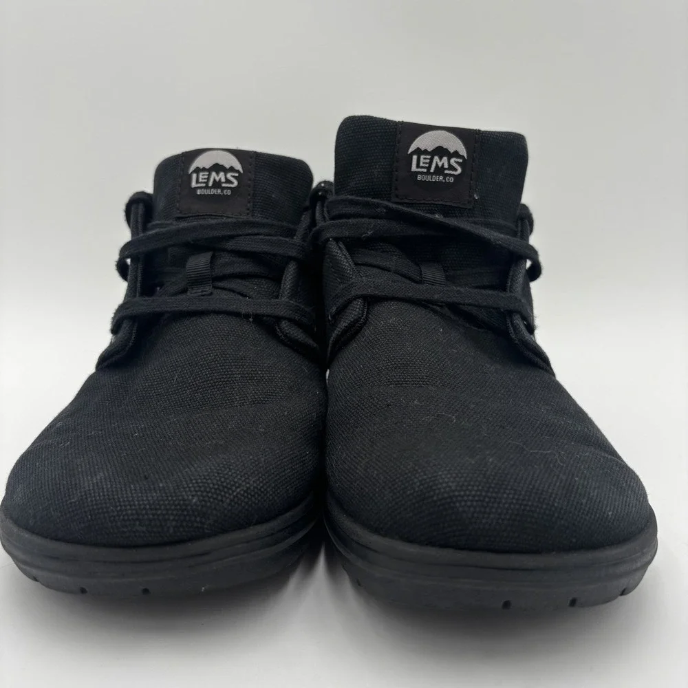 Lems Chukka Canvas Mens Size 9.5 Sneakers Blackout Vegan Shoes - Picture 3 of 8